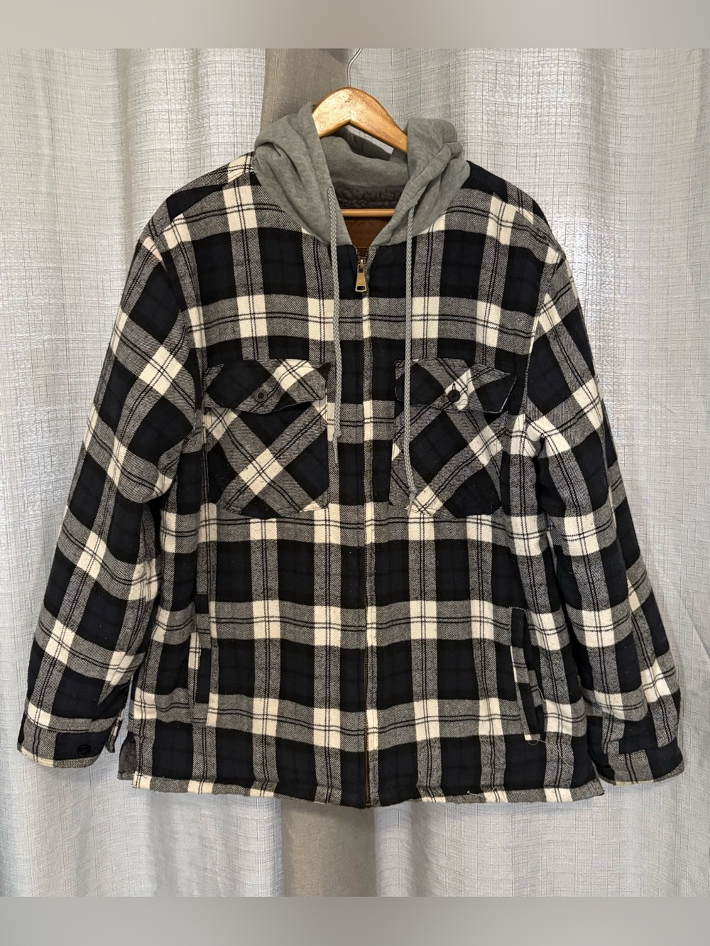 Mountain Ridge Plaid Flannel Hoodie Jacket (VR)
